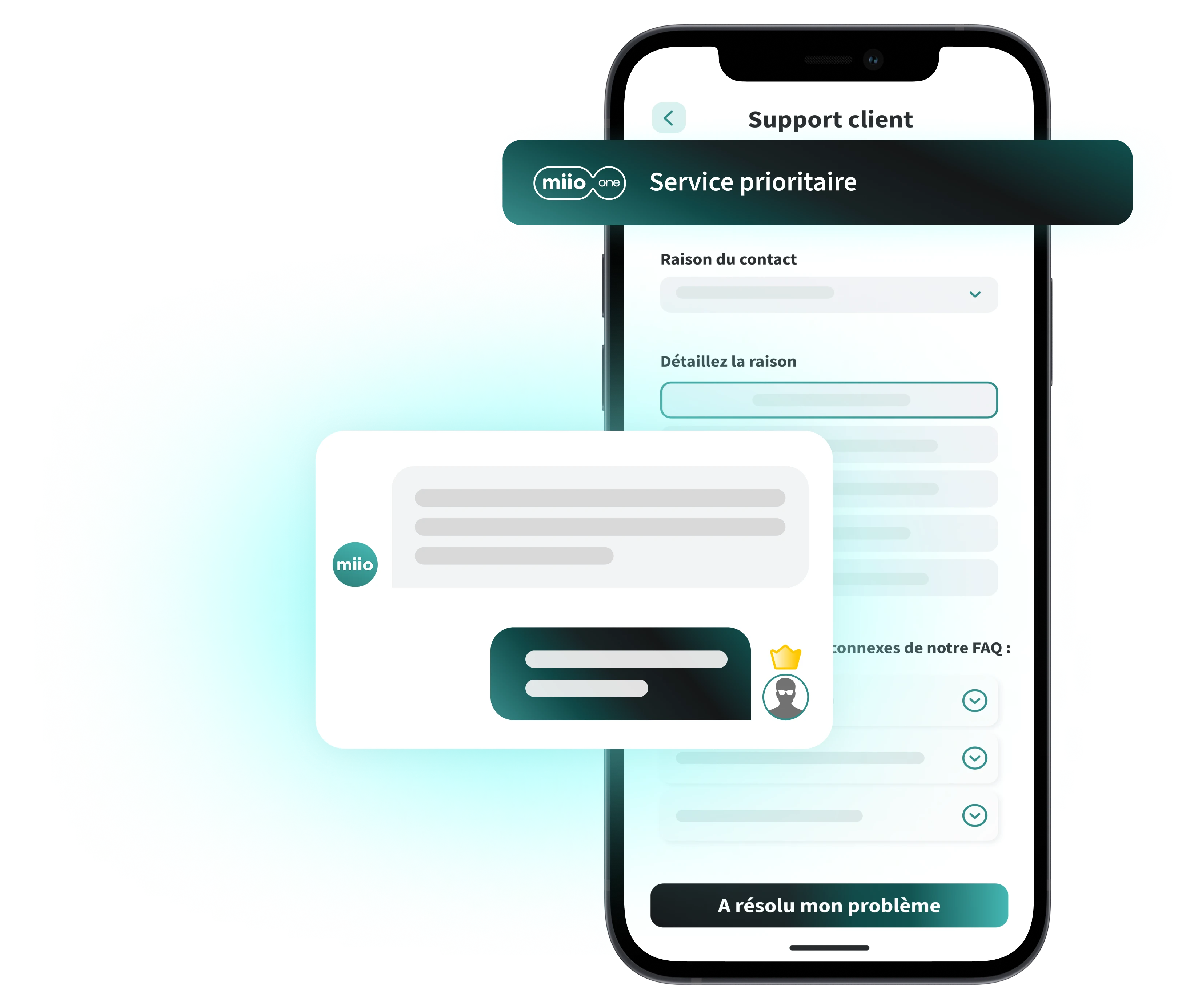 Ligne de support dans l'app